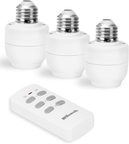 Remote Control Light Bulb Socket, Wireless Light Socket Switch, Remote Light Socket E26 Base for Pull Chain Light Fixture, 100FT Range, No Wiring, FCC Listed, 1 Remote + 1 Socket W01RS1106 in Saudi Arabia
