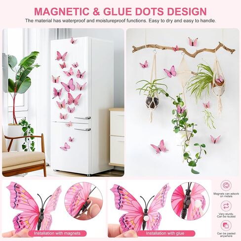 72 Pcs Butterflies Wall Decorations, 3D Butterfly Stickers for Party Decorations, Applicable to Cake Decorations, Birthday Decorations and Room Decor (Colorful) in Saudi Arabia