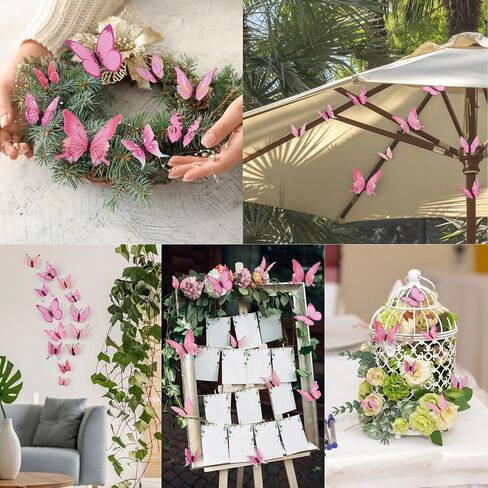 72 Pcs Butterflies Wall Decorations, 3D Butterfly Stickers for Party Decorations, Applicable to Cake Decorations, Birthday Decorations and Room Decor (Colorful) in Saudi Arabia
