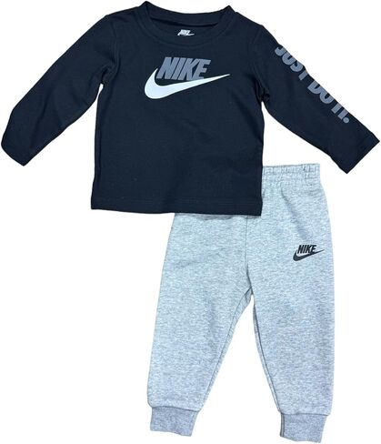 طقم قميص وبنطال رياضي بأكمام طويلة للأولاد من Nike، متين ومطاط وخفيف الوزن (الولايات المتحدة، العمر، 24 شهرًا، B(66L666-G0E) G) in Saudi Arabia