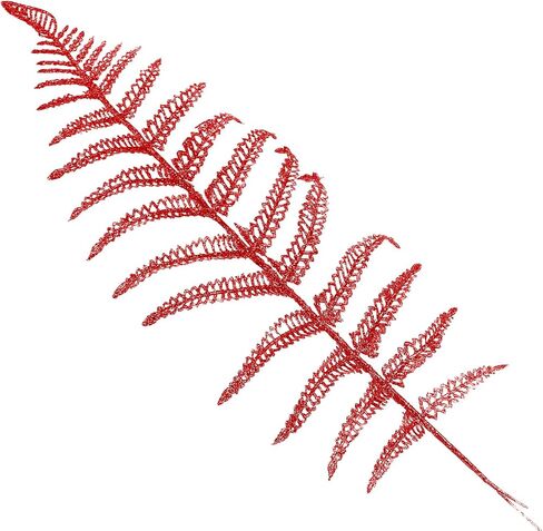 12Pcs Christmas Glitter Leaves 43cm Artificial Boston Fern Bush Tropical Leaves Fake Leaf Picks Sprays for Xmas Tree Decoration Flower Arrangment New Year Holiday Home Decor (Light Green) in Saudi Arabia