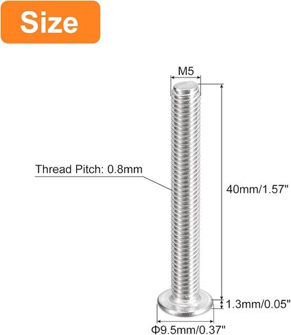 Uxcell M5-0.8 x 35mm 30 قطعة براغي مسطحة مستديرة الرأس 304 من الفولاذ المقاوم للصدأ فيليبس محرك آلة مسامير تثبيت الأجهزة لتوصيل الأثاث in Saudi Arabia