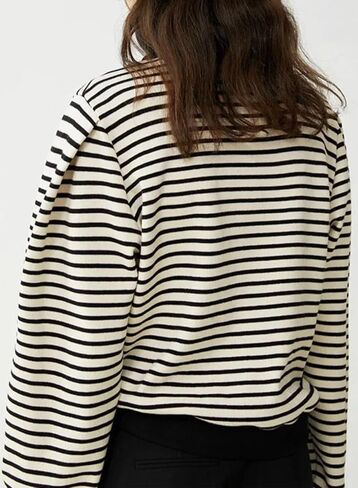 Dokotoo Women's Casual Sweatshirts Half Zip 2024 Fashion Long Sleeve Striped Sweatshirt Pullover Shirts Tops in Saudi Arabia