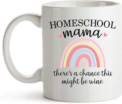 YouNique Designs Homeschool Mom Mug, 11 Ounces, Unique Mothers Day Coffee Mug from Daughter and Son, Best Mom Ever Mug, Mom Coffee Cup (Black Handle) in Saudi Arabia