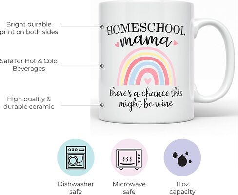YouNique Designs Homeschool Mom Mug, 11 Ounces, Unique Mothers Day Coffee Mug from Daughter and Son, Best Mom Ever Mug, Mom Coffee Cup (Black Handle) in Saudi Arabia