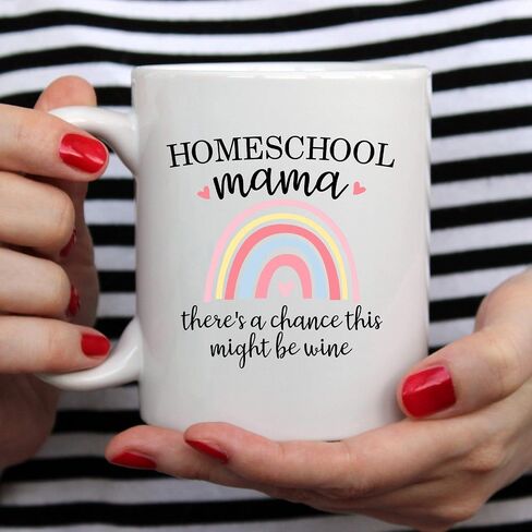 YouNique Designs Homeschool Mom Mug, 11 Ounces, Unique Mothers Day Coffee Mug from Daughter and Son, Best Mom Ever Mug, Mom Coffee Cup (Black Handle) in Saudi Arabia