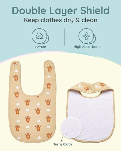 Lilian&Gema Baby Bibs 8 Pack Baby Drool Bibs for Unisex Boys Girls,Soft Cotton Bibs for Teething and Drooling Newborn in Saudi Arabia