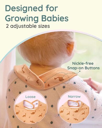 Lilian&Gema Baby Bibs 8 Pack Baby Drool Bibs for Unisex Boys Girls,Soft Cotton Bibs for Teething and Drooling Newborn in Saudi Arabia