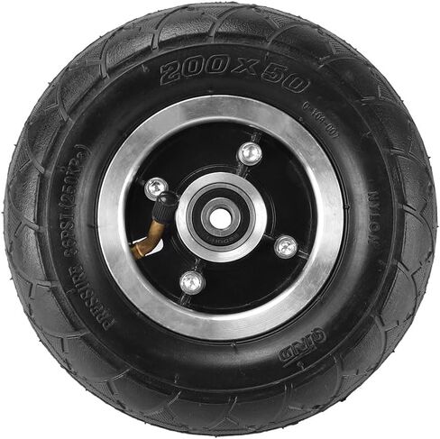 200x50 Electric Scooter Tire 8"x2" Pneumatic Wheel 8in Inflation Tyre Air Tire & 10mm Bearing Alloy Hub for Mountain Scooter and Mountain Skateboard Off-road Tire in Kuwait