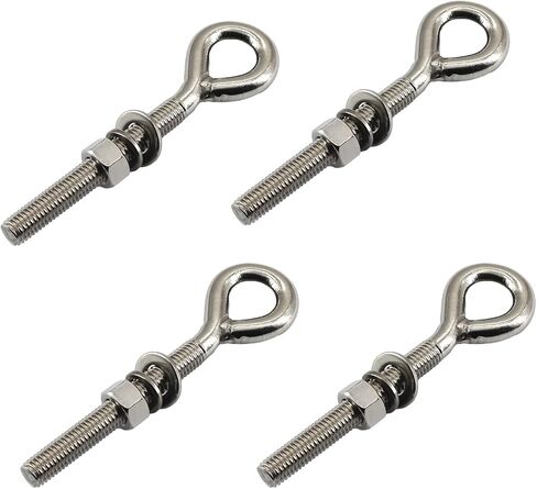 2Pcs M14 Stainless Steel Eye Bolt with Nut and Washers Long Shank Threaded Rod Ringbolt Closed Ring Eyelet Bolt in Saudi Arabia