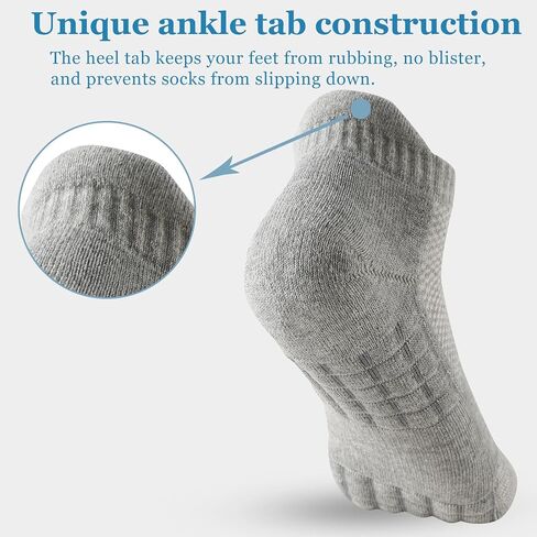 Women's Ankle Athletic Running Socks Anti-Blister Cotton Cushioned Wicking Socks (5 Pairs) in Kuwait