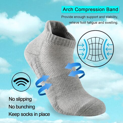 Women's Ankle Athletic Running Socks Anti-Blister Cotton Cushioned Wicking Socks (5 Pairs) in Kuwait