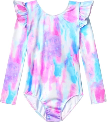 Gymnastics Leotards for Girls Long Sleeve Toddler Gymnastics Leotard Dance Bodysuit Kids Tumbling Outfits Size 3-10 in Saudi Arabia