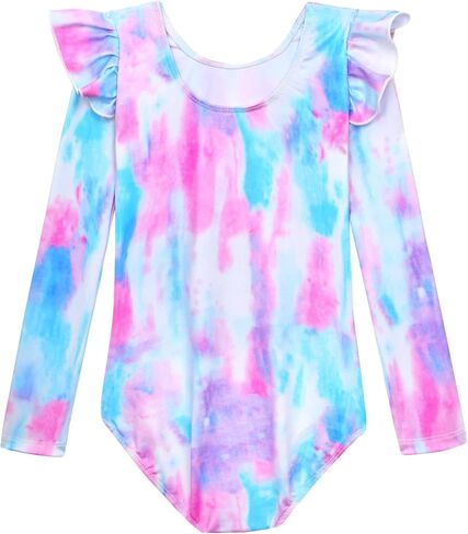 Gymnastics Leotards for Girls Long Sleeve Toddler Gymnastics Leotard Dance Bodysuit Kids Tumbling Outfits Size 3-10 in Saudi Arabia