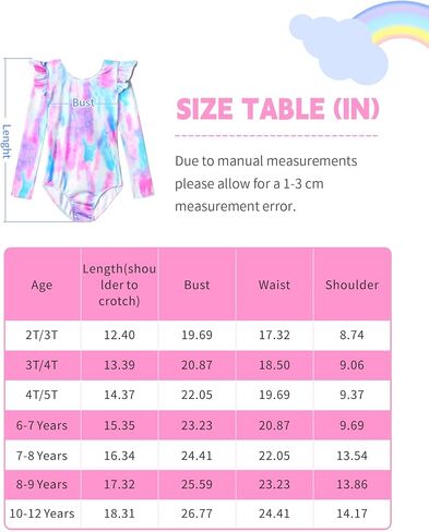 Gymnastics Leotards for Girls Long Sleeve Toddler Gymnastics Leotard Dance Bodysuit Kids Tumbling Outfits Size 3-10 in Saudi Arabia