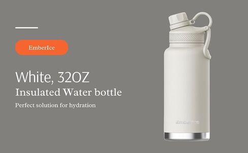 EmberIce double wall Insulated Stainless Steel Water Bottle with Straw, Lid, 12hr Hot and 24hr Cold Drinks, 24 oz (Caledon, 24 oz) in Saudi Arabia