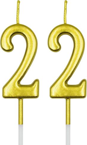 شموع عيد الميلاد الثاني والعشرون، شمعة سوداء رقم 22 للكيك، زينة لتزيين كعكة عيد الميلاد السعيد لمستلزمات حفلات الاحتفال بالذكرى السنوية لعيد الميلاد in Kuwait