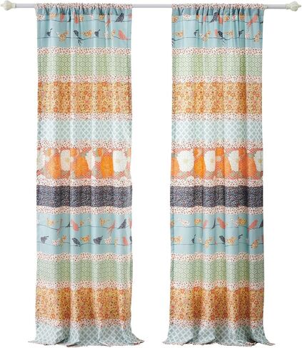 Carlie Curtain Panels, 84-inch L, (Set of 2), Calico Stripes in Saudi Arabia