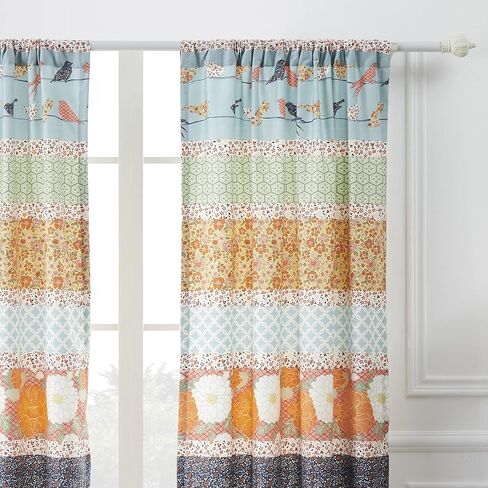 Carlie Curtain Panels, 84-inch L, (Set of 2), Calico Stripes in Saudi Arabia