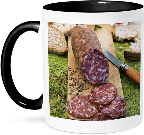 3dRose mug_137928_2 Cuisine, Finocchiona, Tuscan Salami, Florence, Italy Eu16 Nto0465 Nico Tondini Ceramic Mug, 15-Ounce in Saudi Arabia
