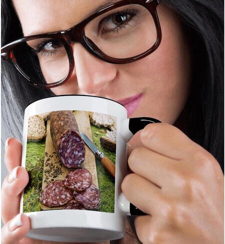 3dRose mug_137928_2 Cuisine, Finocchiona, Tuscan Salami, Florence, Italy Eu16 Nto0465 Nico Tondini Ceramic Mug, 15-Ounce in Saudi Arabia