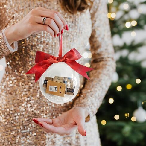 Funny Ornament, Funny Mini Express Box Packages Clear Ball Ornament for Christmas Tree, Funny Mini Gifts Box Ornament for Christmas Decoration, Mini Packages 2 in Saudi Arabia