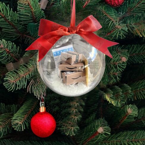 Funny Ornament, Funny Mini Express Box Packages Clear Ball Ornament for Christmas Tree, Funny Mini Gifts Box Ornament for Christmas Decoration, Mini Packages 2 in Saudi Arabia