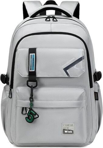 School Backpack for Men, laptop backpack Elementary Middle High Bookbags for Teens Boys Waterproof Lightweight Casual Daypack(Black) in Kuwait
