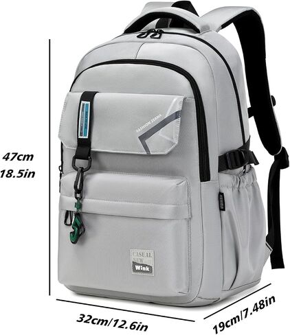School Backpack for Men, laptop backpack Elementary Middle High Bookbags for Teens Boys Waterproof Lightweight Casual Daypack(Black) in Kuwait