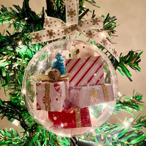 Funny Ornament, Funny Mini Express Box Packages Clear Ball Ornament for Christmas Tree, Funny Mini Gifts Box Ornament for Christmas Decoration, Mini Packages 2 in Saudi Arabia
