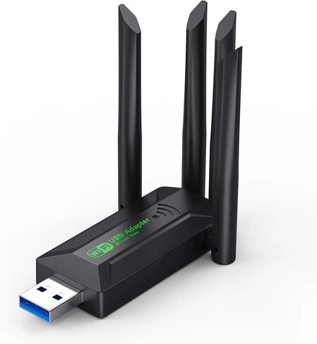 محول USB WiFi مزدوج النطاق بسرعة 1200 ميجابت في الثانية، 2.4 جيجا هرتز 5 جيجا هرتز، RTL8811، وضع الشاشة، حقن الحزم، 4 هوائيات، جهاز استقبال بطاقة شبكة كمبيوتر صغير للكمبيوتر الشخصي، Realtek 8811 in Kuwait