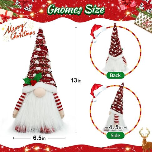 Gnome Christmas Decorations - Adorable Plush Christmas Gnome Gifts for Women, Thanksgiving Valentines Birthday Plush Gnome Swedish Tomte Elf for Kitchen, Tiered Tray and Home Décor in Kuwait