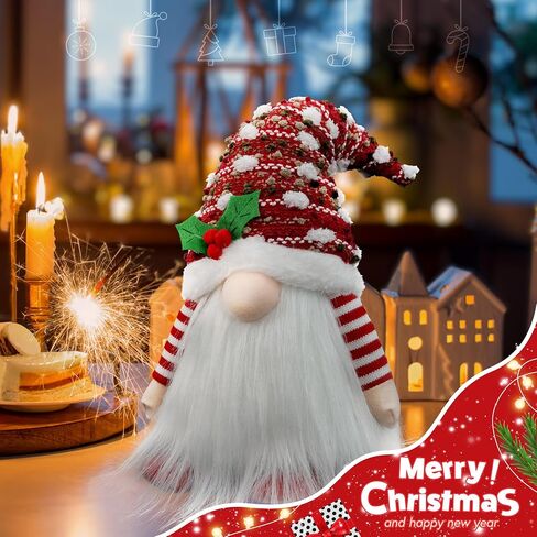 Gnome Christmas Decorations - Adorable Plush Christmas Gnome Gifts for Women, Thanksgiving Valentines Birthday Plush Gnome Swedish Tomte Elf for Kitchen, Tiered Tray and Home Décor in Kuwait