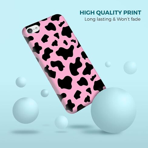 Glisten - iPod Touch 7th / 6th / 5th Generation Case - Cow Skin Pink Print Design Printed Slim Plastic Hard Snap on Protective Designer Back Phone Case/Cover for iPod Touch 7/6 / 5., White in Kuwait