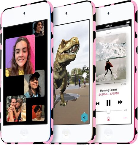 Glisten - iPod Touch 7th / 6th / 5th Generation Case - Cow Skin Pink Print Design Printed Slim Plastic Hard Snap on Protective Designer Back Phone Case/Cover for iPod Touch 7/6 / 5., White in Kuwait