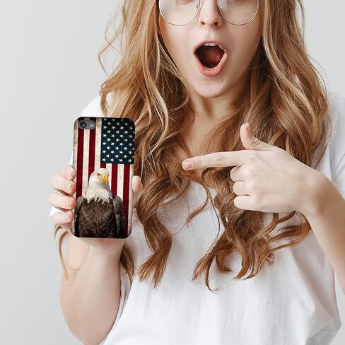 حافظات SM لجهاز iPod Touch 7، وحافظة iPod Touch 6، وحافظة iPod Touch 5 - حافظة بغطاء خلفي من البلاستيك الصلب بتصميم علم النسر الأصلع الأمريكي بطباعة ثلاثية الأبعاد لجهاز iPod Touch 7/6 / 5. in Saudi Arabia