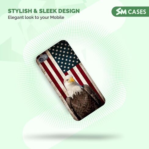 حافظات SM لجهاز iPod Touch 7، وحافظة iPod Touch 6، وحافظة iPod Touch 5 - حافظة بغطاء خلفي من البلاستيك الصلب بتصميم علم النسر الأصلع الأمريكي بطباعة ثلاثية الأبعاد لجهاز iPod Touch 7/6 / 5. in Saudi Arabia