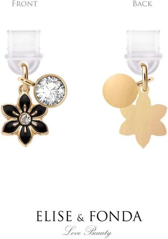 ELISE & FONDA TP399 Type-C USB منفذ شحن مضاد للغبار قابس هاتف محمول على شكل زهرة الزنبق الصغيرة لهواتف iPhone 15 /Samsung/OnePlus/Xiaomi/oppo Android (أسود) in Saudi Arabia