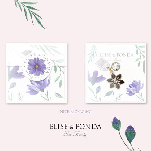 ELISE & FONDA TP399 Type-C USB منفذ شحن مضاد للغبار قابس هاتف محمول على شكل زهرة الزنبق الصغيرة لهواتف iPhone 15 /Samsung/OnePlus/Xiaomi/oppo Android (أسود) in Saudi Arabia