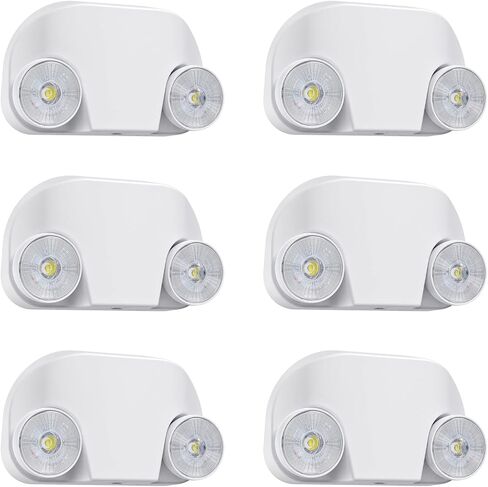 Led Emergency Light with Remote Capable, Adjustable LED Lamp Heads Exit Lighting, Backup Battery White Emergency Lights, 120V-277V Dual Voltage, UL Certified (1 Pack) in Kuwait
