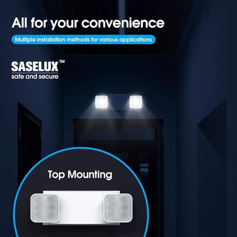 Led Emergency Light with Remote Capable, Adjustable LED Lamp Heads Exit Lighting, Backup Battery White Emergency Lights, 120V-277V Dual Voltage, UL Certified (1 Pack) in Kuwait