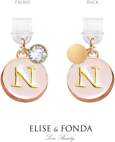 ELISE & FONDA TP14 New Type-C USB Charging Port Anti Dust Plug Tiny Round letter N Cell Phone Charm for Samsung/Huawei/OnePlus/Xiaomi/oppo New Android Phones(Blanchedalmond) in Saudi Arabia