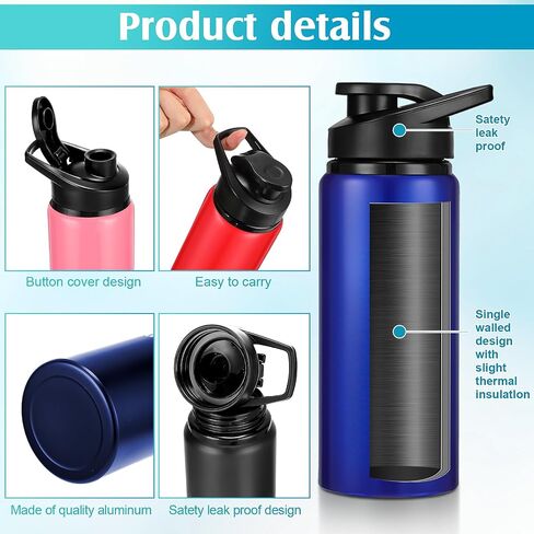 Tanlade 24 Pack Aluminum Water Bottle, 20oz Employee Appreciation Gift Sport Water Bottle Bulk with Snap Lid, Thank You Gift Bottle Leakproof Reusable for Graduation Teacher Coworker Gift(Multicolor) in Saudi Arabia