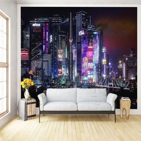 Ine Ive Punk Cityspace Tapestry Retro Neon Architecture Wall Decor City Skyline Wall Hanging Decorations Flannel Large Size 4060 Inches Tapestry for Home Living Room Dorm Bedroom In GTRLIE45 in Saudi Arabia