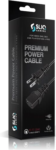 Sliq Gaming 2 Prong Power Cable/Cord - for Xbox One Original, Xbox 360, PlayStation 3 & PS4 Slim/Pro (10 Feet) in Saudi Arabia