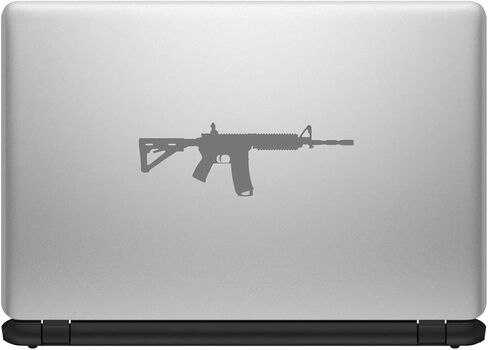 ملصق ناقل من الفينيل باللون الأبيض مقاس 6 بوصة AR-15 لبندقية هجومية للسيارة/الشاحنة/النافذة/الكمبيوتر المحمول (6 بوصة × 2 بوصة، أبيض) in Kuwait