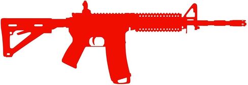 ملصق ناقل من الفينيل باللون الأبيض مقاس 6 بوصة AR-15 لبندقية هجومية للسيارة/الشاحنة/النافذة/الكمبيوتر المحمول (6 بوصة × 2 بوصة، أبيض) in Kuwait