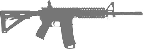 ملصق ناقل من الفينيل باللون الأبيض مقاس 6 بوصة AR-15 لبندقية هجومية للسيارة/الشاحنة/النافذة/الكمبيوتر المحمول (6 بوصة × 2 بوصة، أبيض) in Kuwait