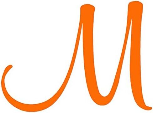 Mural Cursive Font M Initial - Vinyl Decal Sticker - 5.1" x 3.75" - White in Saudi Arabia