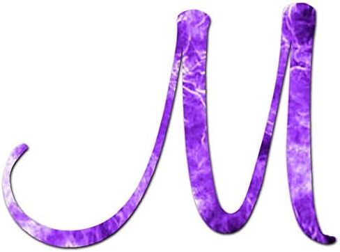 Mural Cursive Font M Initial - Vinyl Decal Sticker - 5.1" x 3.75" - White in Saudi Arabia